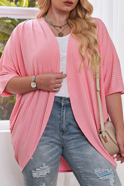 Plus Size Ribbed Cocoon Cover Up  Shop One Place