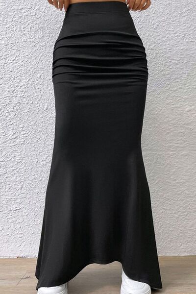 Ruched Maxi Trumpet Skirt  Shop One Place