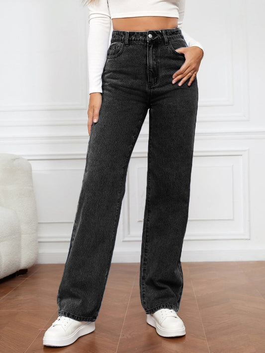 High Waist Straight Jeans  Shop One Place