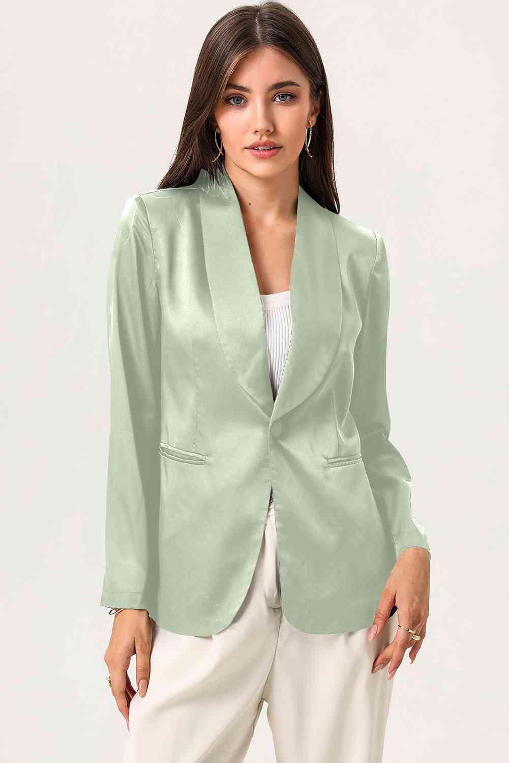 Long Sleeve Shawl Collar Blazer