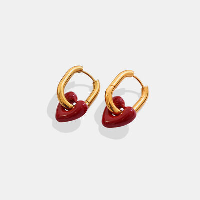 Heart Titanium Steel Earrings  Shop One Place