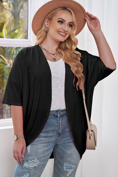 Plus Size Ribbed Cocoon Cover Up  Shop One Place