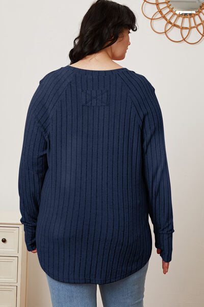 Ribbed Thumbhole Sleeve T-Shirt - Inclusive Sizes