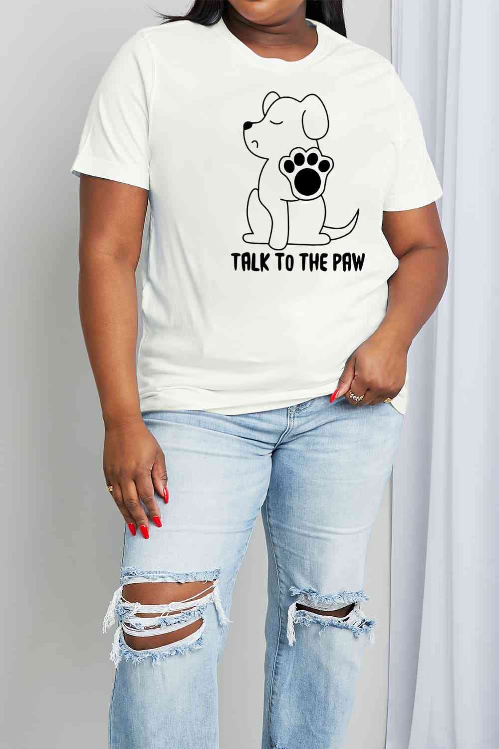 Simply Love Simply Love Full Size TALK TO THE PAW Graphic Cotton Tee