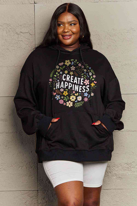 Simply Love Simply Love Full Size CREATE HAPPINESS Graphic Hoodie  Shop One Place