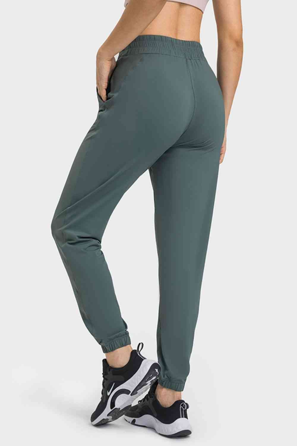 Elastic Waist Yoga Joggers with Pockets