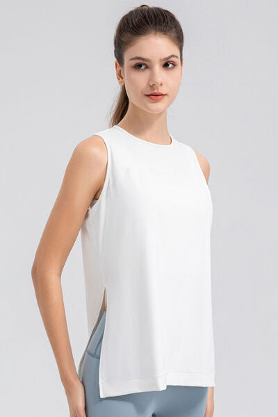 Slit Round Neck Tank