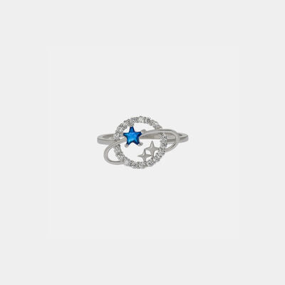 Planet Shape Inlaid Zircon 925 Sterling Silver Ring  Shop One Place
