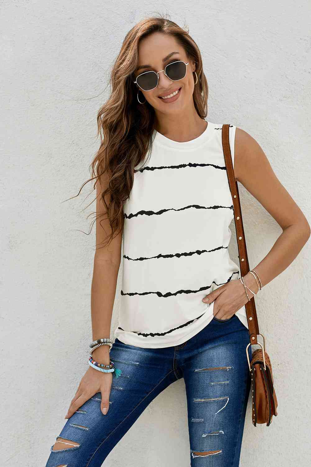 Striped Round Neck Tank