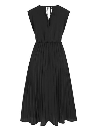 Tied Surplice Pleated Tank Dress