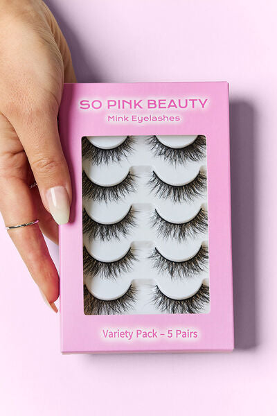 SO PINK BEAUTY Mink Eyelashes 5 Pairs  Shop One Place