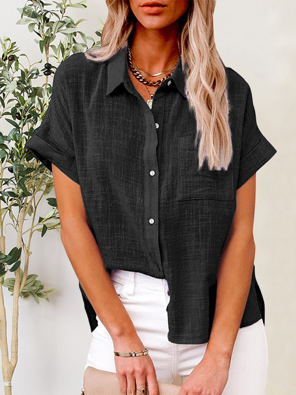 Button Up Short Sleeve Shirt