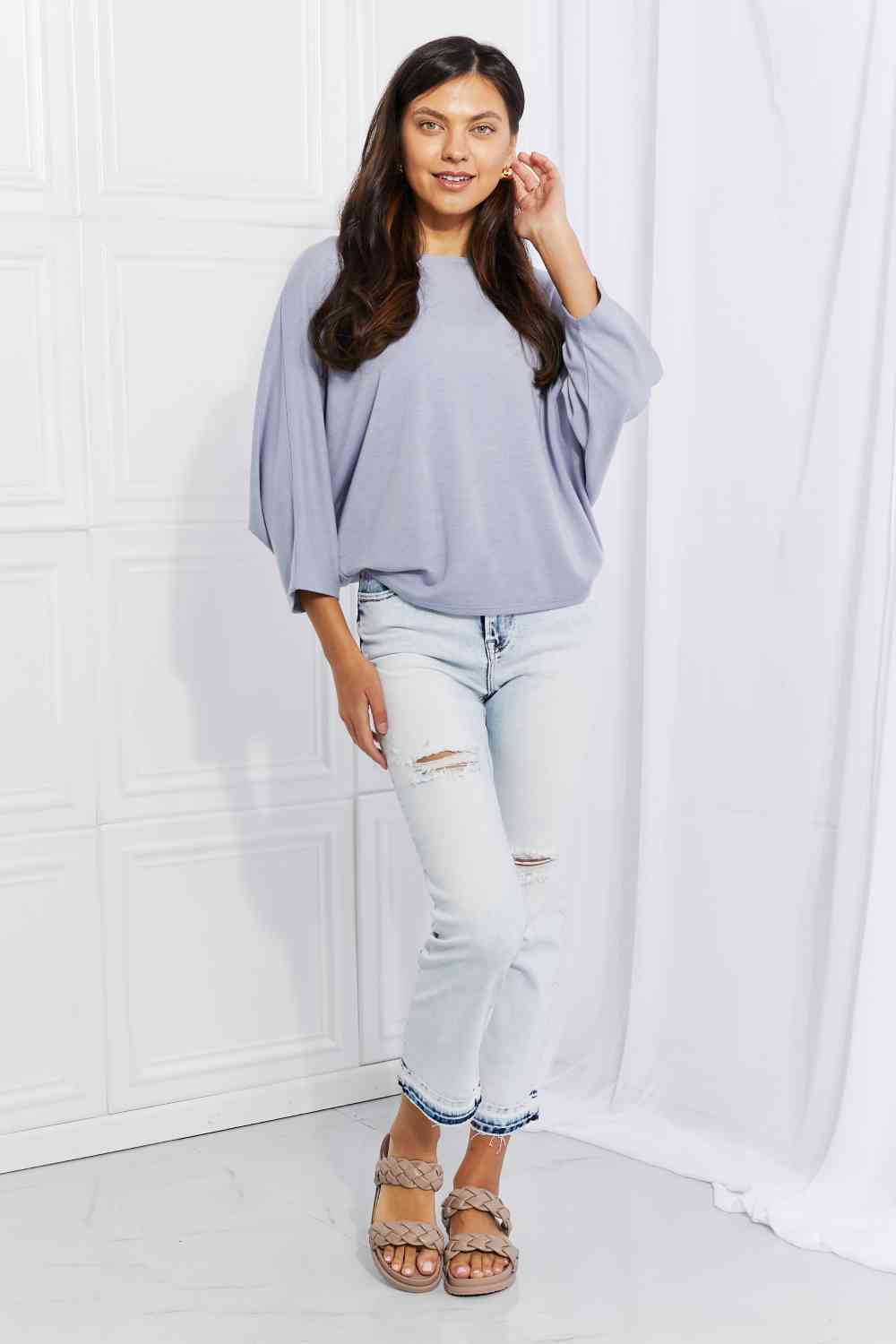 Andree by Unit Full Size Needless to Say Dolman Sleeve Top