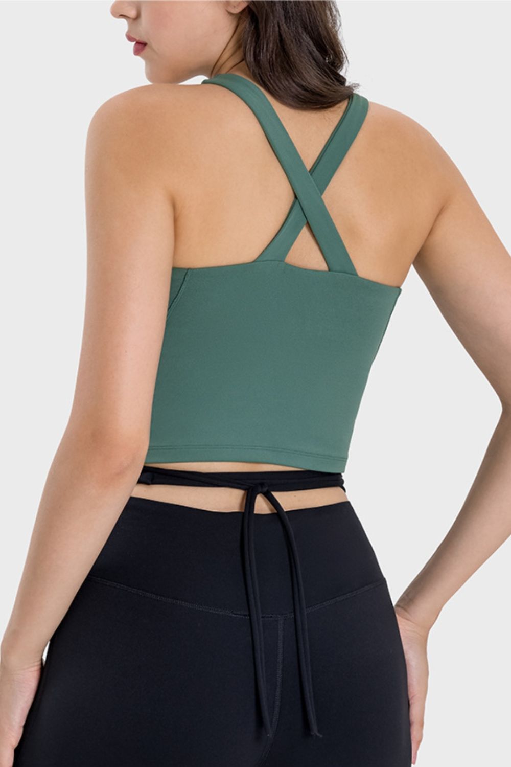 Crisscross Grecian Neck Active Cami