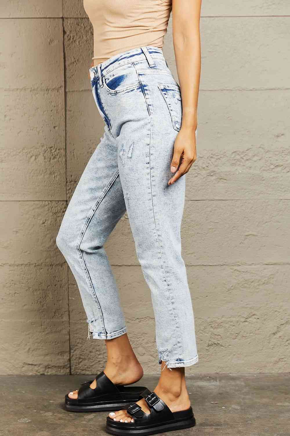 BAYEAS High Waisted Acid Wash Skinny Jeans