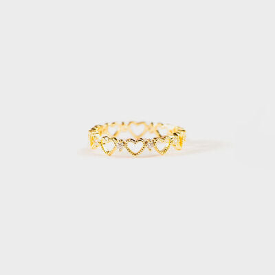 Heart Shape 18K Gold-Plated Ring  Shop One Place
