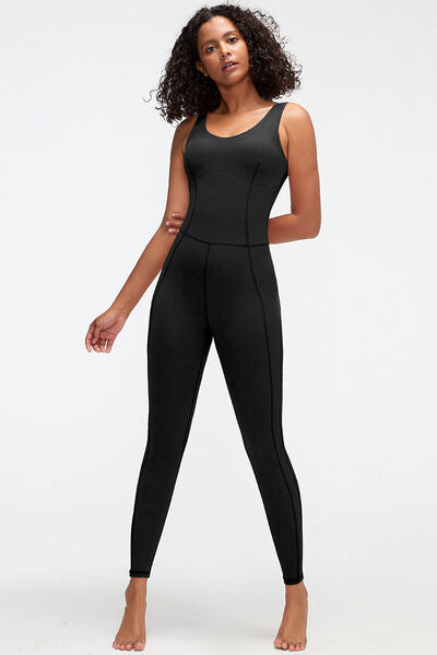 Crisscross Wide Strap Active Jumpsuit  Shop One Place