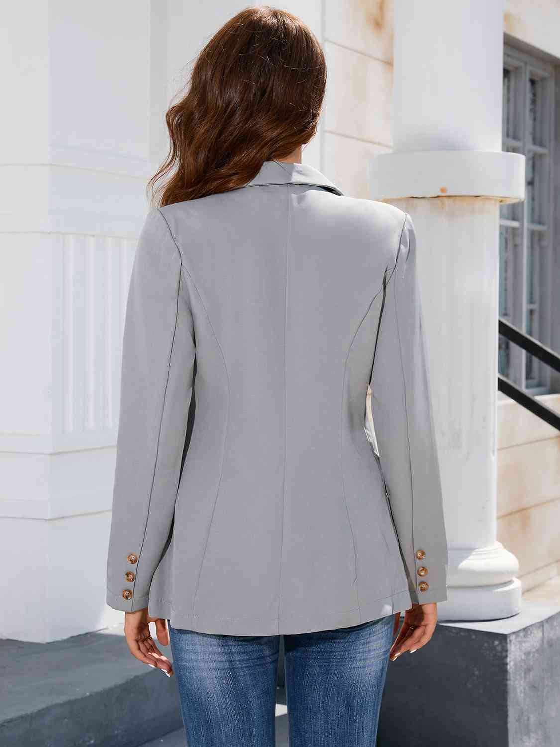 Lapel Collar Long Sleeve Blazer