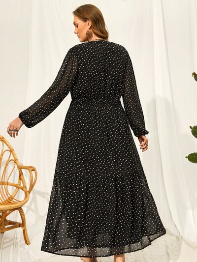 Plus Size Embroidered Tassel Balloon Sleeve Dress  Shop One Place