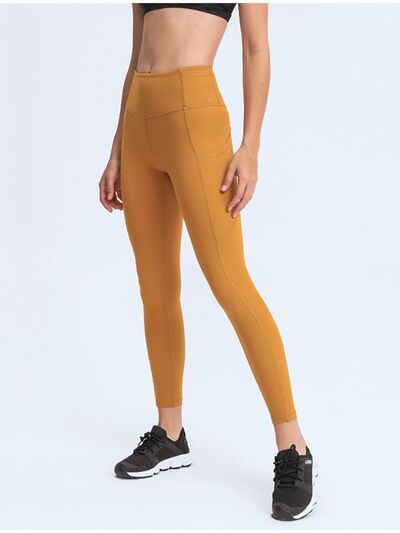 Double Take Wide Waistband Leggings with Pockets