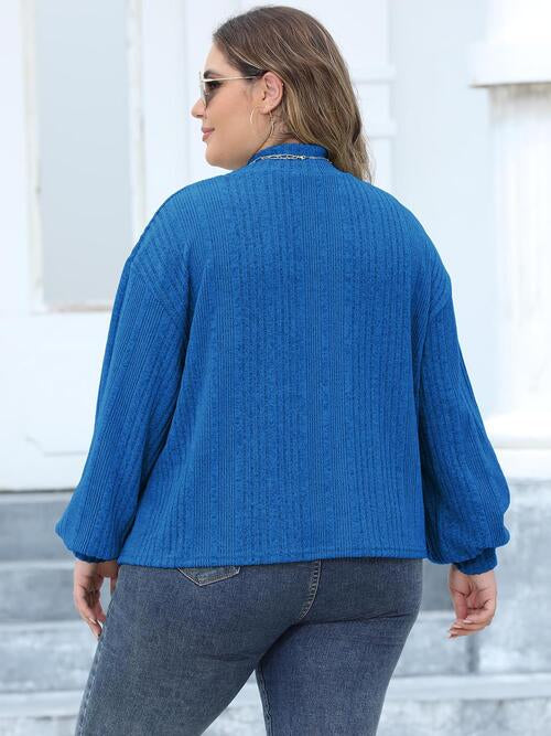 Plus Size Mock Neck Long Sleeve Knit Top  Shop One Place