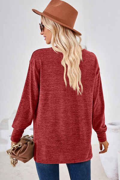V-Neck Dropped Shoulder T-Shirt  Shop One Place