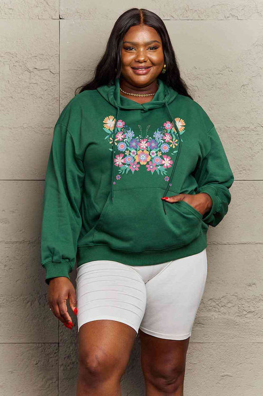 Simply Love Simply Love Full Size Floral Butterfly Graphic Hoodie  Shop One Place