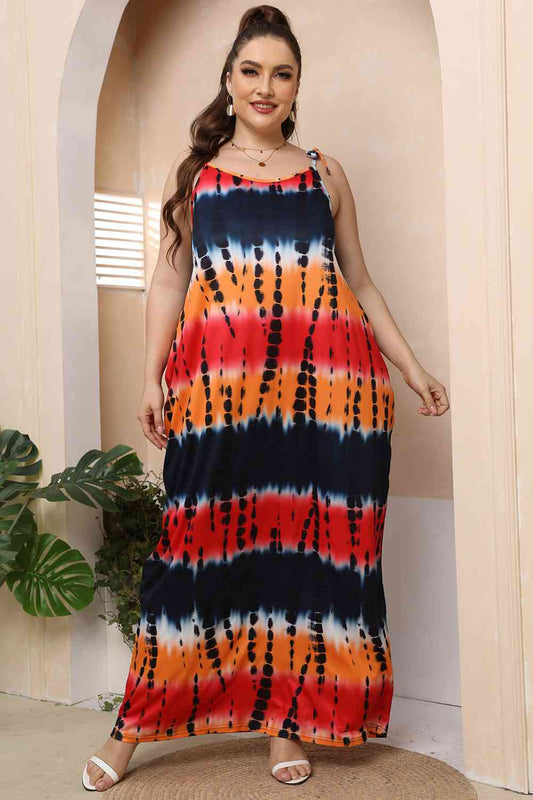 Plus Size Tie-Shoulder Maxi Dress  Shop One Place