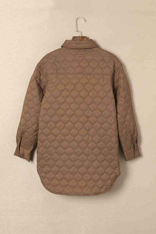 Snap Down Collared Winter Coat  Shop One Place