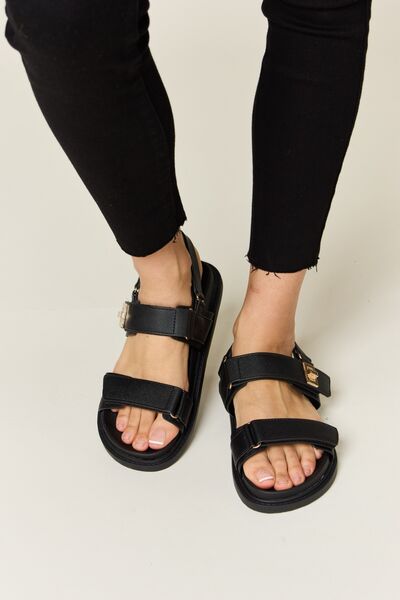WILD DIVA Velcro Double Strap Slingback Sandals  Shop One Place