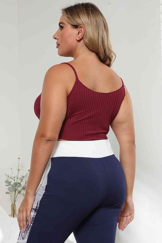 Plus Size Ribbed Spaghetti StrapTop  Shop One Place