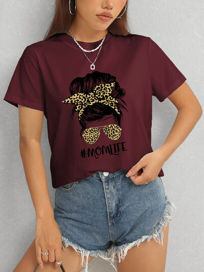 MOMLIFE Round Neck Short Sleeve T-Shirt  Shop One Place