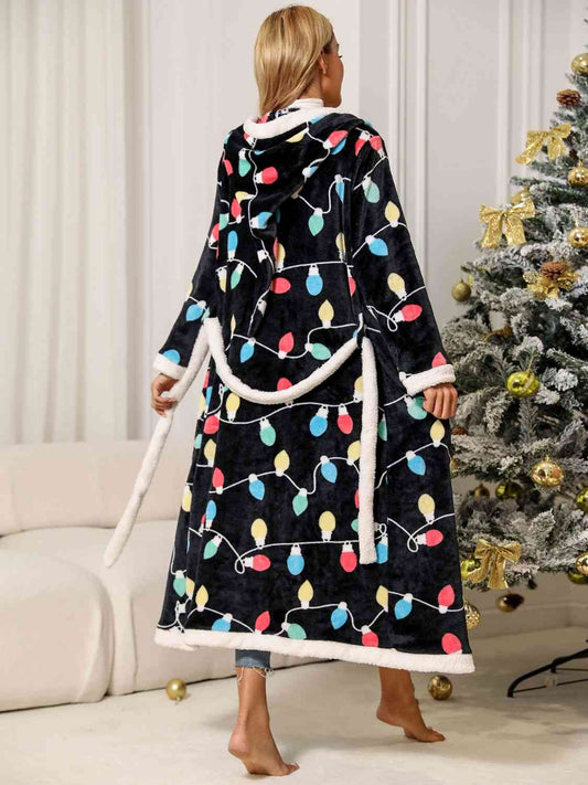 Tie Waist Hooded Robe  Shop One Place