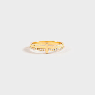 Zircon 925 Sterling Silver Cross Ring  Shop One Place