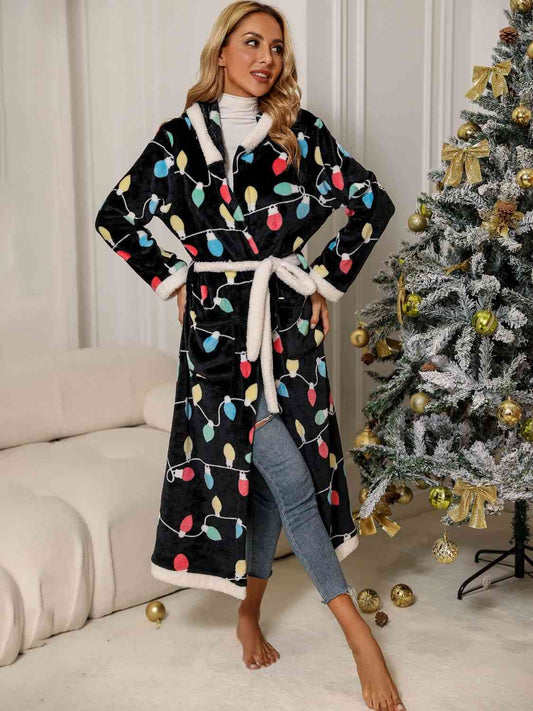 Tie Waist Hooded Robe  Shop One Place