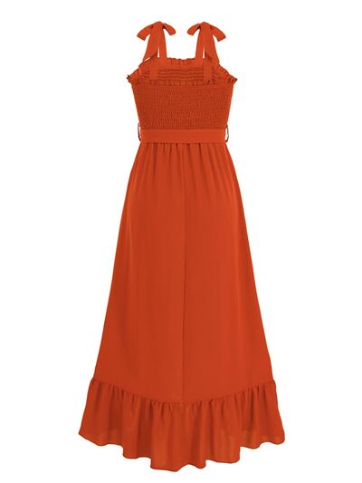 Ruffled Smocked Tied Cami Dress