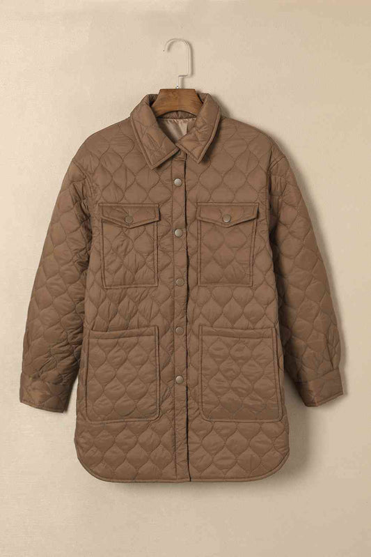 Snap Down Collared Winter Coat  Shop One Place