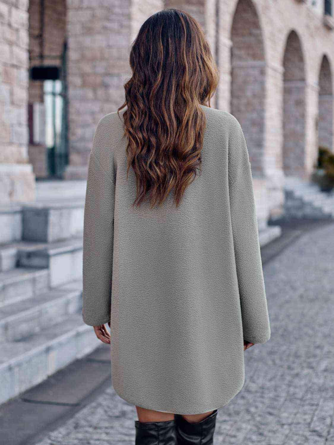 Snap Down Drop Shoulder Coat