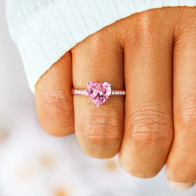 Heart Zircon 925 Sterling Silver Ring  Shop One Place