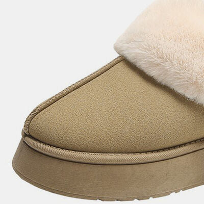 Furry Chunky Platform Slippers