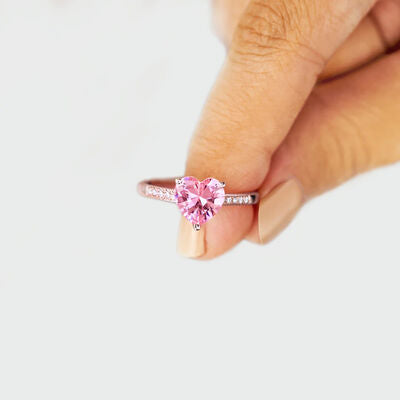 Heart Zircon 925 Sterling Silver Ring  Shop One Place