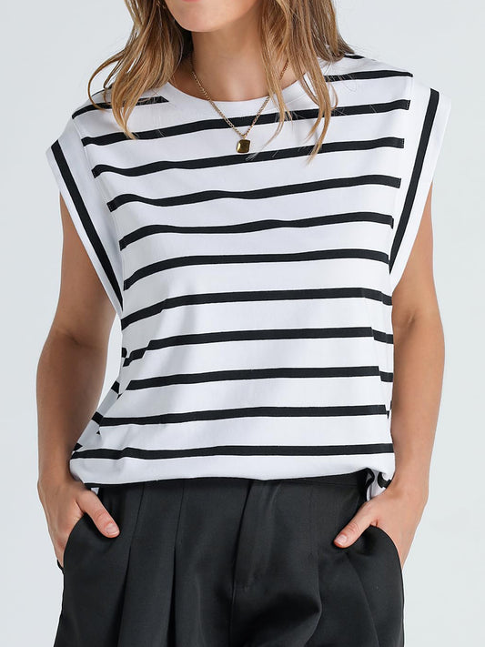 Striped Round Neck Tank