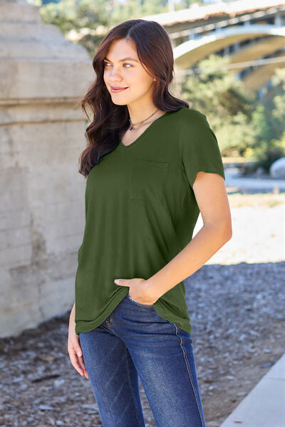 Basic Bae Full Size V-Neck Short Sleeve T-Shirt  Shop One Place