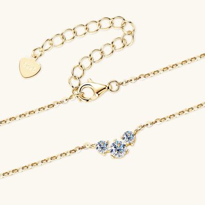 925 Sterling Silver Inlaid Moissanite Necklace  Shop One Place