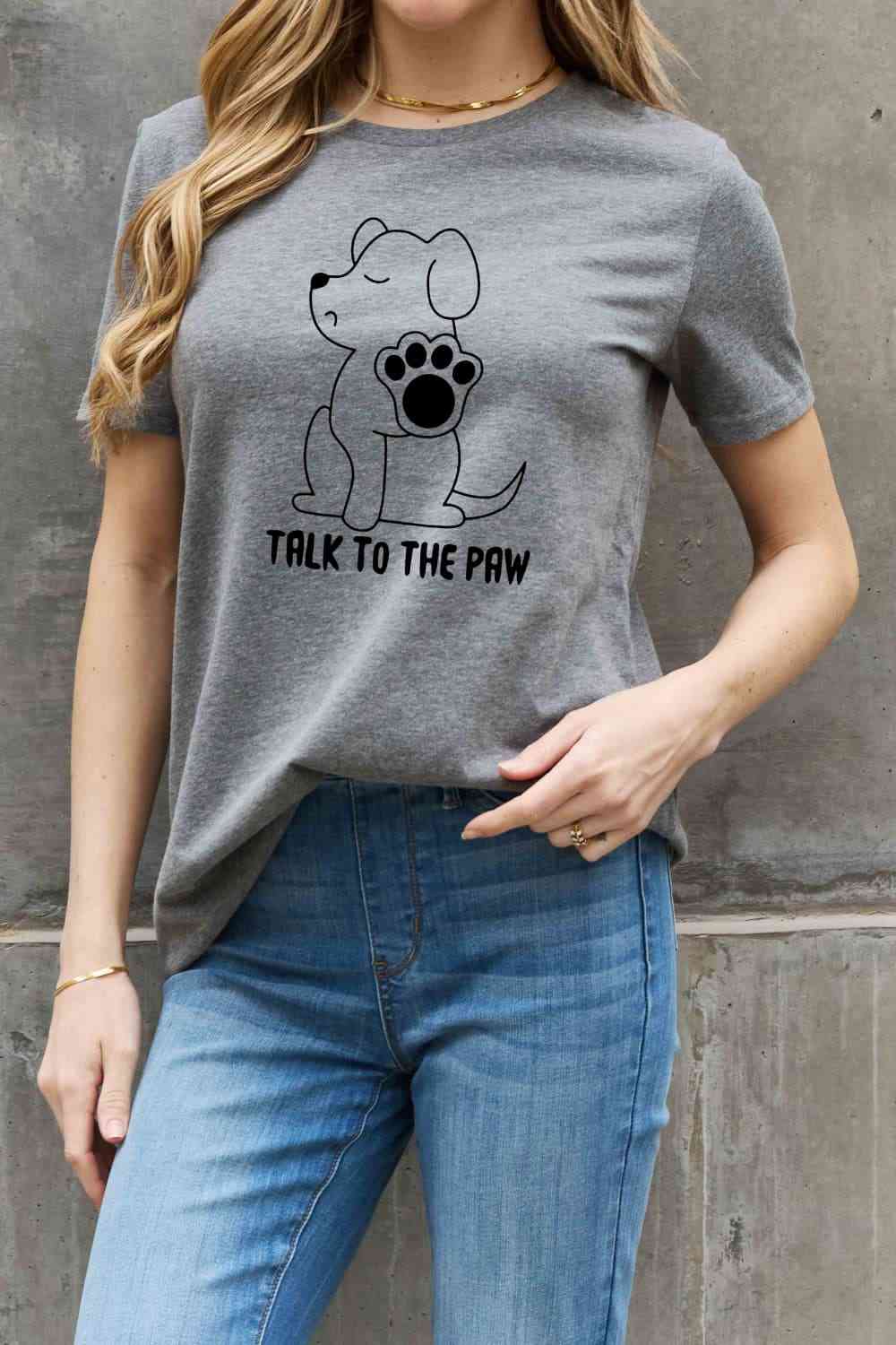 Simply Love Simply Love Full Size TALK TO THE PAW Graphic Cotton Tee