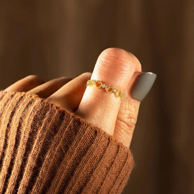 Heart Shape 18K Gold-Plated Ring  Shop One Place