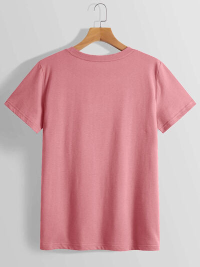 LUCKY Round Neck Short Sleeve T-Shirt