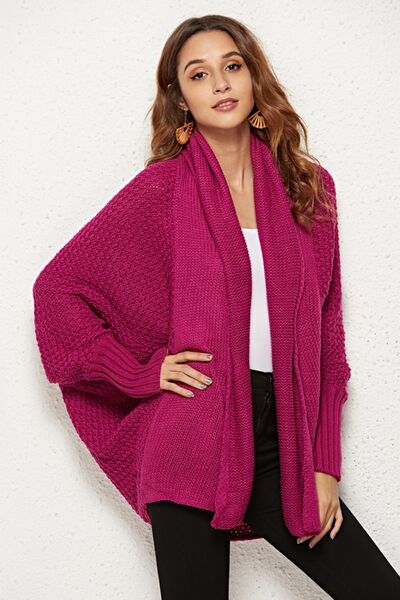 Open Front Batwing Sleeve Cardigan  Shop One Place