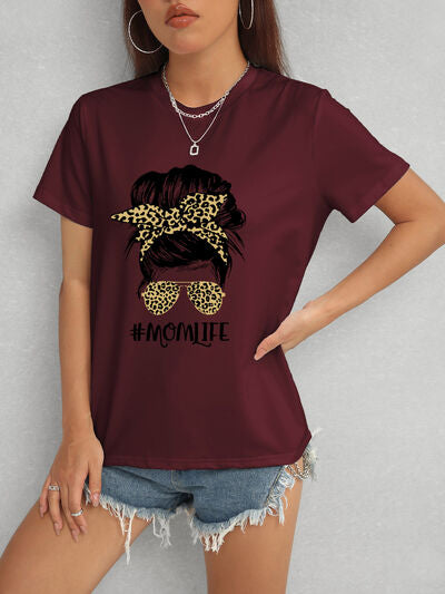 MOMLIFE Round Neck Short Sleeve T-Shirt  Shop One Place