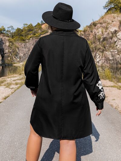 Plus Size Embroidered Long Sleeve Mini Dress  Shop One Place